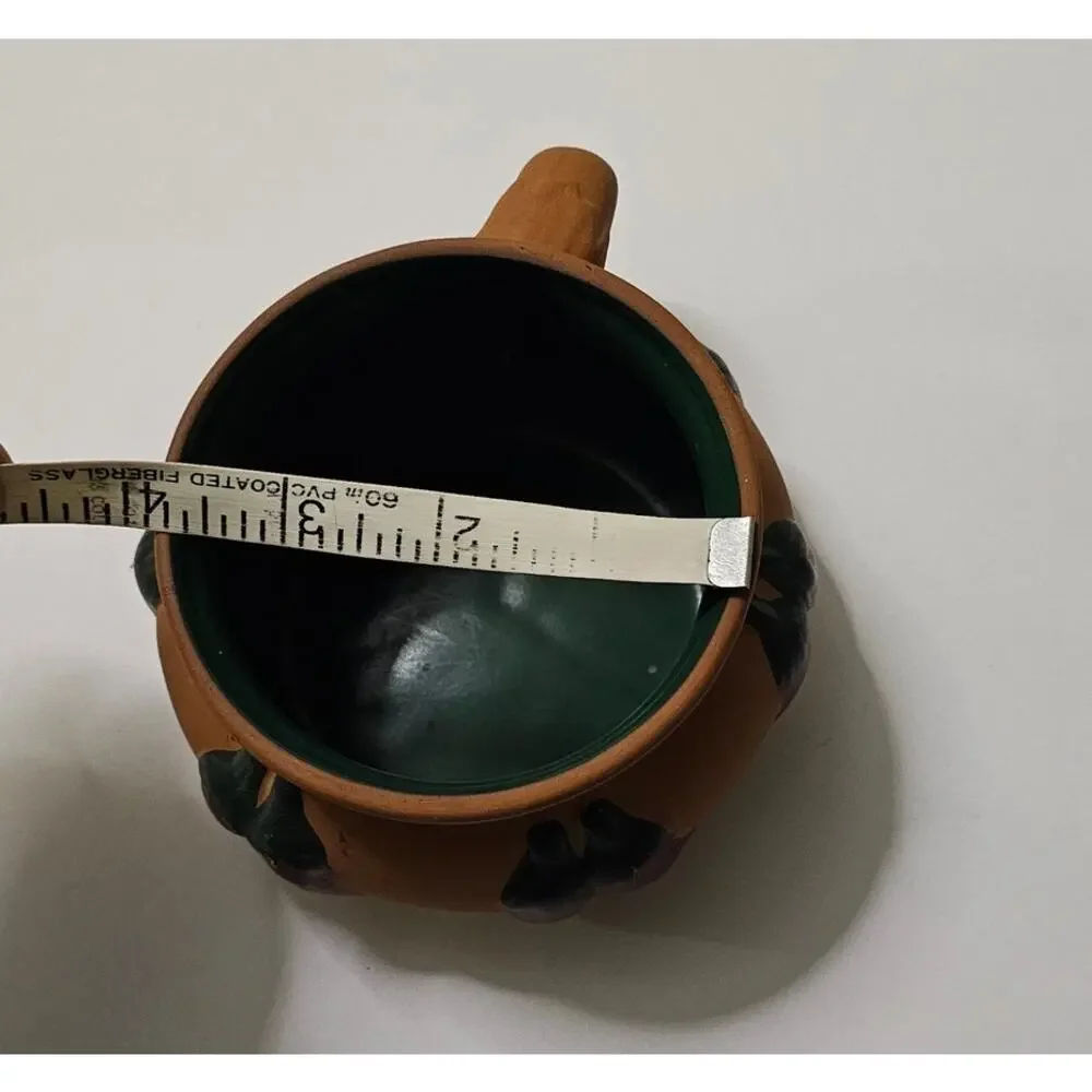 Glazed Art Pottery Salsa Bowl Tan/Green Stoneware 16 oz. Serving Dish